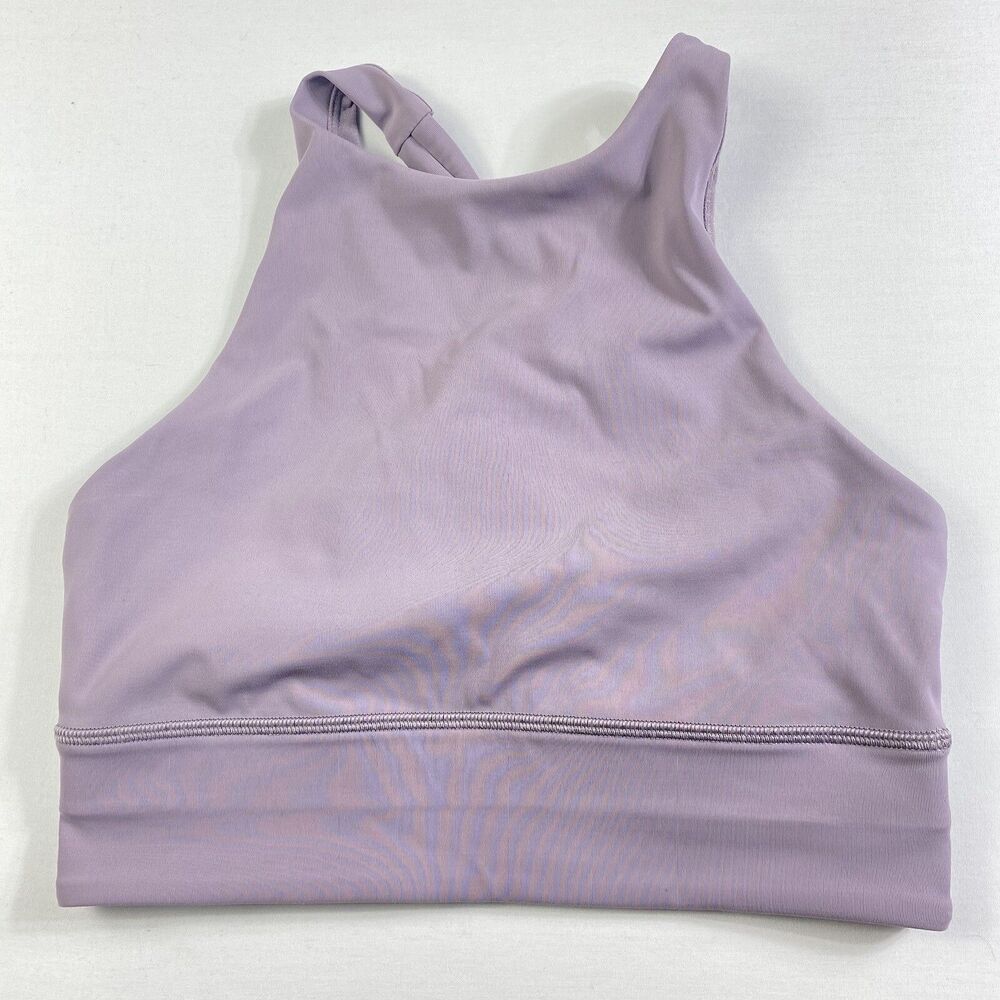 Lululemon Energy Bra High Neck Long Line Medium Support Size 6 Violet Verbena